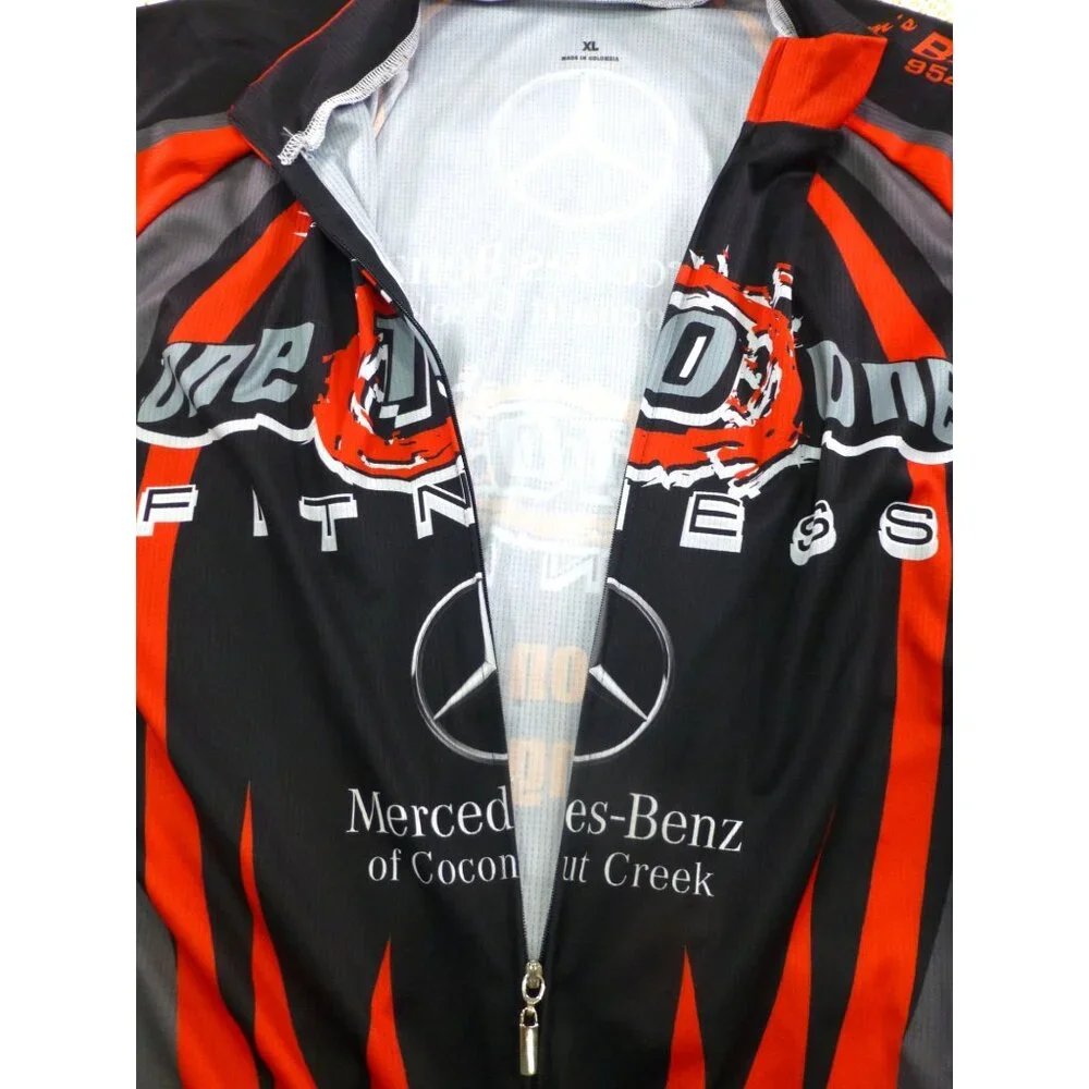 One-To-One Fitness Cycling Jersey Mens Red Black Graphic Mercedes-Benz BCZ - Picture 8 of 15